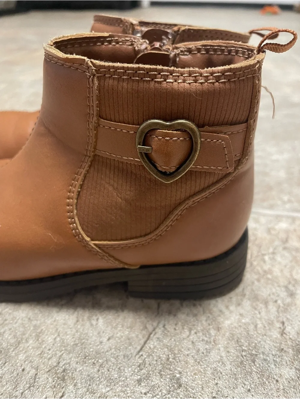 Carters Brown Ankle Boots with Heart Buckle